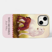 Coques Case-Mate iPhone Cheval blanc et poulain personnalisable (Verso (horizontal))
