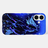 Coques Case-Mate iPhone Cheval Courant Dans La Nuit Bleue étoilée (Verso (horizontal))