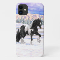 Cheval d'attelage de la bandelette tzigane noire d