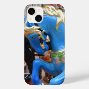 Coque Pour iPhone 14 Cheval de carrousel bleu