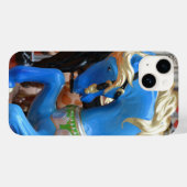Coques Case-Mate iPhone Cheval de carrousel bleu (Verso (horizontal))