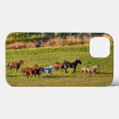 Coques Case-Mate iPhone Cheval de course Herd & Ranch Pasture Equine Photo (Verso (horizontal))