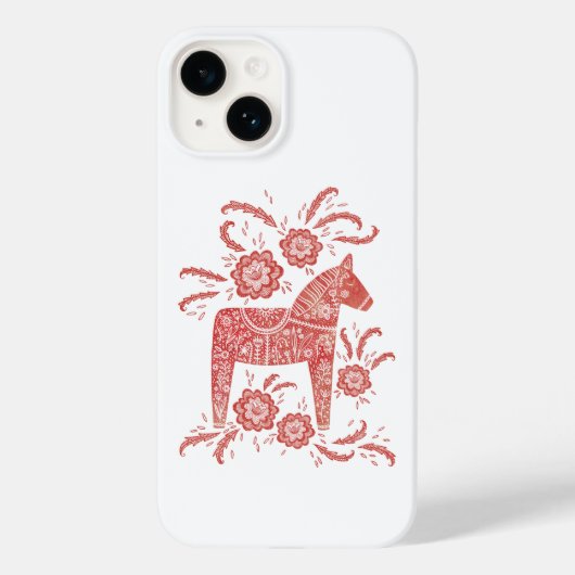 Coques Case-Mate iPhone Cheval de Dala suédois Rouge et blanc (Verso)