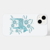 Coques Case-Mate iPhone Cheval de Dala suédois Vert Turquoise (Verso (horizontal))