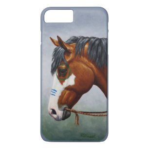 Coque iPhone 7 Plus Cheval de guerre Pinto de la baie amérindienne