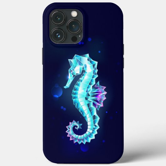 Coques Case-Mate iPhone Cheval de mer de glace cristal sur Arrière - plan (Verso)