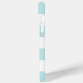 Coques Case-Mate iPhone Cheval de mer rose sur les rayures de menthe (Verso / Gauche)