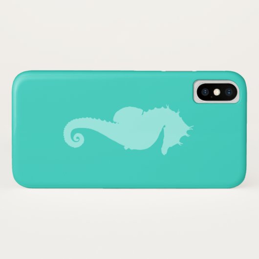 Coques Case-Mate iPhone Cheval de mer Turquoise 2 (Dos (Horizontal))