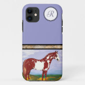 Coques Case-Mate iPhone Cheval de peinture Overo (monogramme) (Dos)