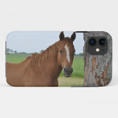 Coques Case-Mate iPhone Cheval debout près de l'arbre (Dos (Horizontal))