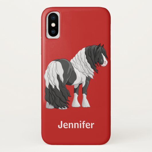 Coques Case-Mate iPhone Cheval d'équipage du Pinto noir Piebald Gypsy Vann (Dos)