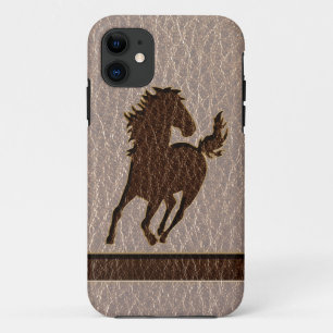 Coque iPhone 11 Cheval en cuir doux