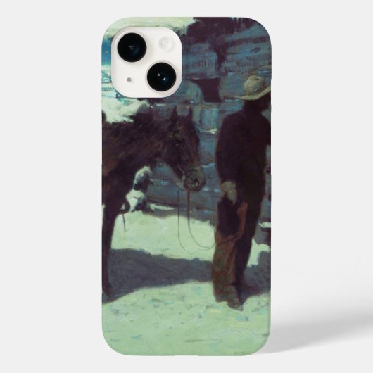 Coques Case-Mate iPhone Cheval et Cowboy neige hivernale (Verso)