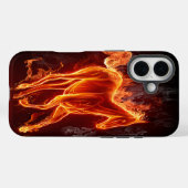 Coques Case-Mate iPhone Cheval flamand Abstrait rouge vif (Verso (horizontal))