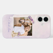 Coques Case-Mate iPhone Cheval Floral Violet Filles (Verso (horizontal))