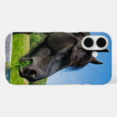 Coques Case-Mate iPhone Cheval friésien noir (Verso (horizontal))