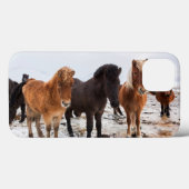 Coques Case-Mate iPhone Cheval islandais pendant l'hiver sur l'Islande (Verso (horizontal))