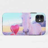 Coques Case-Mate iPhone Cheval jaune et Coeur rouge (Dos (Horizontal))