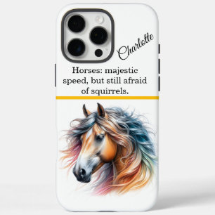 Coques iPhone 16 Pro Max Cheval majestueux à crinière colorée. IA générativ