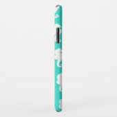 Coques Case-Mate iPhone Cheval marin blanc sur turquoise (Dos/Droite)