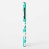 Coques Case-Mate iPhone Cheval marin blanc sur turquoise (Dos/Gauche)