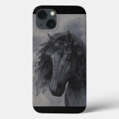 Coques Case-Mate iPhone Cheval noir (Verso)