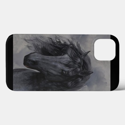 Coques Case-Mate iPhone Cheval noir (Verso (horizontal))