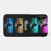 Coques Case-Mate iPhone Cheval noir violet, Bleu, Turquoise, Ciel doré & E (Dos (Horizontal))