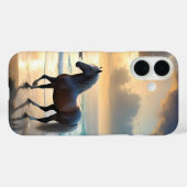 Coques Case-Mate iPhone Cheval Palomino sur la plage, (Verso (horizontal))