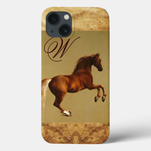 Coques Case-Mate iPhone CHEVAL ROUGE Monogramme de parchemin (Verso)