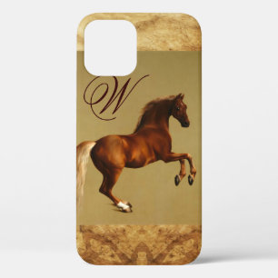 Coques Pour iPhone CHEVAL ROUGE Monogramme de parchemin