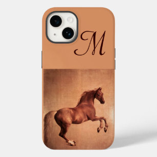 Coque Pour iPhone 14 CHEVAL ROUGE Monogramme de parchemin