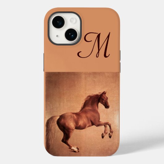 Coques Case-Mate iPhone CHEVAL ROUGE Monogramme de parchemin (Verso)