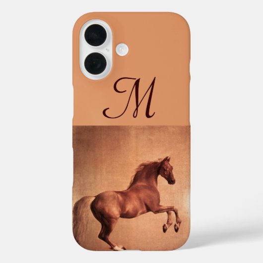 Coques Case-Mate iPhone CHEVAL ROUGE Monogramme de parchemin (Verso)