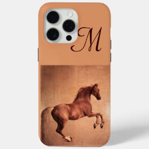 Coque iPhone 15 Pro Max CHEVAL ROUGE Monogramme de parchemin