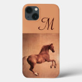Coques Case-Mate iPhone CHEVAL ROUGE, Monogramme rose antique (Verso)