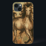 Coques Pour iPhone Cheval sauvage et couleurs chaudes<br><div class="desc">Ethan Harper est connu pour ses peintures abstraites. Il aime peindre des chevaux et des paysages et cette image ne fait pas exception. La netteté de l'encre utilisée sur le cheval sauvage se fond parfaitement avec les couleurs chaudes de l'arrière - plan.</div>