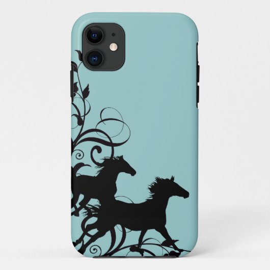 Coques Case-Mate iPhone Cheval sauvage noir (Dos)