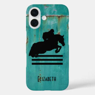 Coques iPhone 16 Cheval Show Chasseur Jumper Silhouette