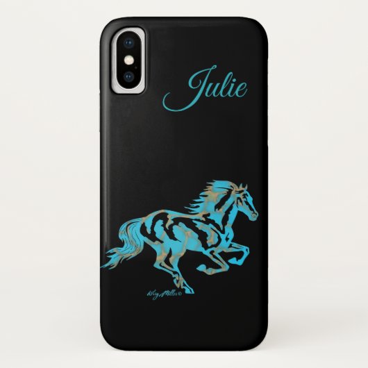 Coques Case-Mate iPhone Cheval Turquoise (Dos)