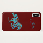 Coques Case-Mate iPhone Cheval Turquoise (Dos (Horizontal))