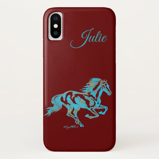 Coques Case-Mate iPhone Cheval Turquoise (Dos)