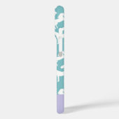 Coques Case-Mate iPhone Cheval Turquoise Motif Rider Nom personnalisé (Verso / Gauche)