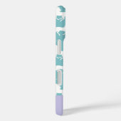 Coques Case-Mate iPhone Cheval Turquoise Motif Rider Nom personnalisé (Verso / Droite)