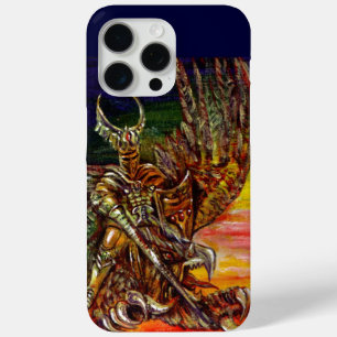 Coque iPhone 15 Pro Max CHEVALIER SOMBRE ET Imaginaire DRAGON