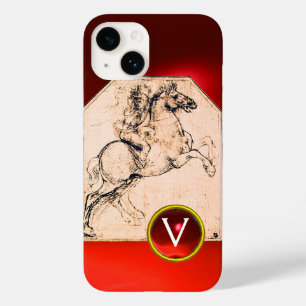 Coques Pour iPhone Chevalier sur un cheval d'élevage Red Ruby Gem Mon