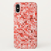 Coques Case-Mate iPhone Chevauchement de mini-carrés, tons de rouge ou de  (Dos)