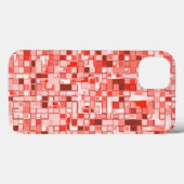 Coques Case-Mate iPhone Chevauchement de petits carrés, tons de rouge ou d (Verso (horizontal))