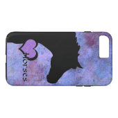 Coques Case-Mate iPhone Chevaux cardiaques IV (violet/bleu) (Dos (Horizontal))