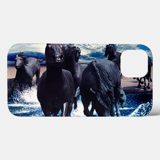 Coques Case-Mate iPhone Chevaux courant dans l'eau (Verso (horizontal))
